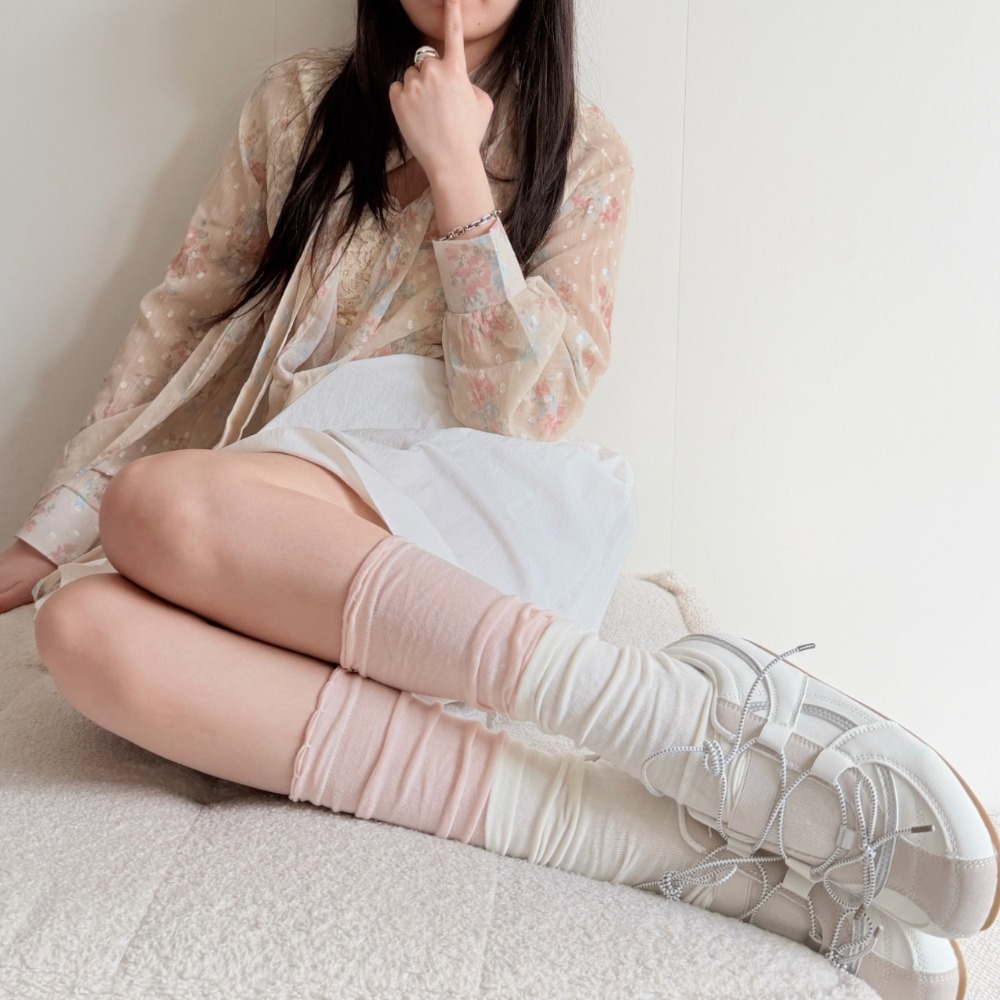 Sweet Balletcore Color Block S - Boot Sock Slouchy ulasan dan harga