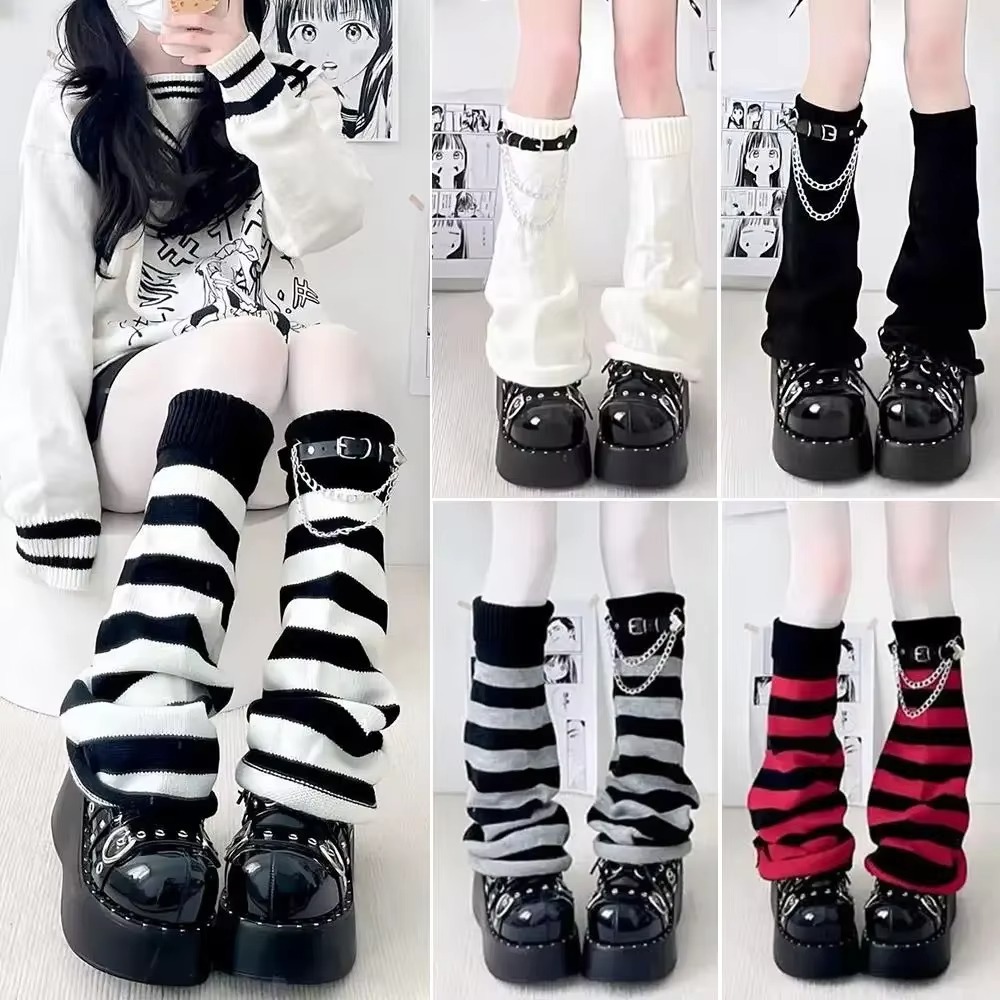 Gothic Harajuku Knit Leg Warme - Boot Sock Slouchy ulasan dan harga
