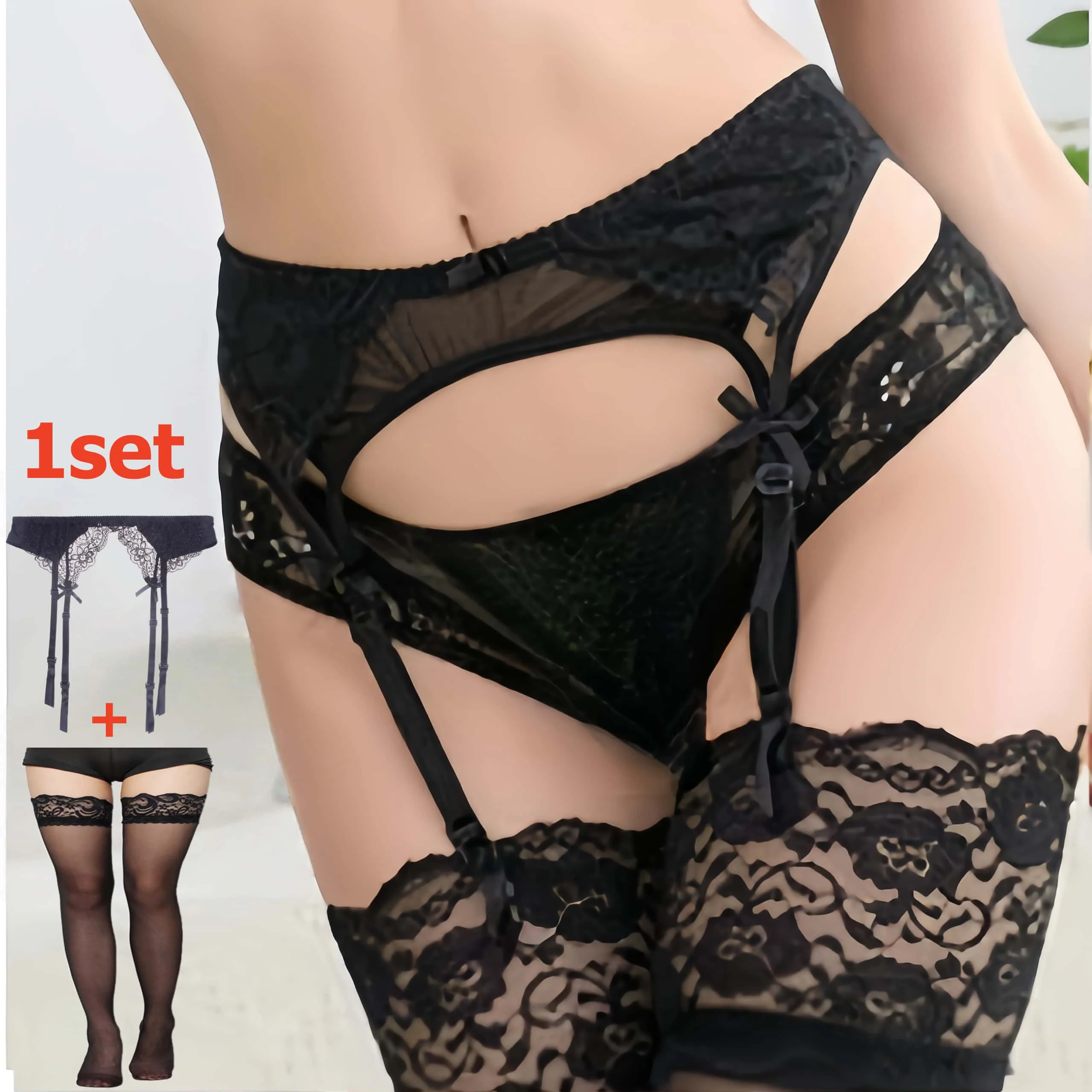 2PCS Women's Suspender Lace St - Tights Pantyhose Sheer ulasan dan harga