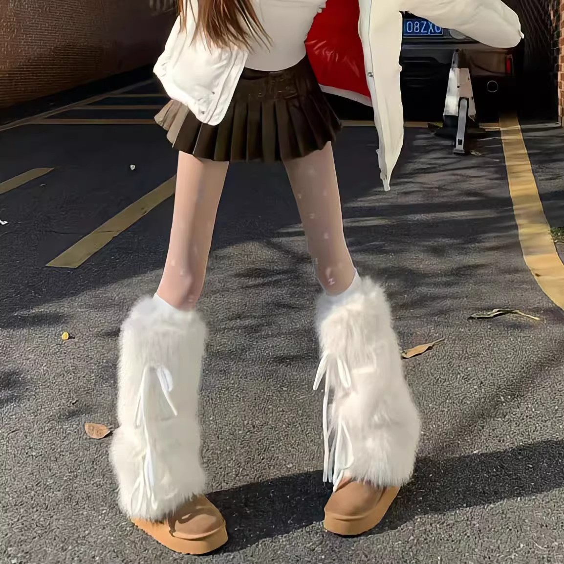 Faux Fur Leg Warmers for Women - Boot Sock Slouchy ulasan dan harga